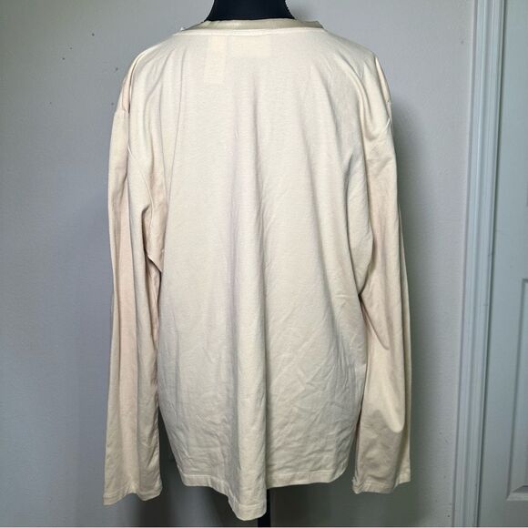 Liz Claiborne Cream V-Neck Sweater with Satin Neckline - Picture 6 of 7